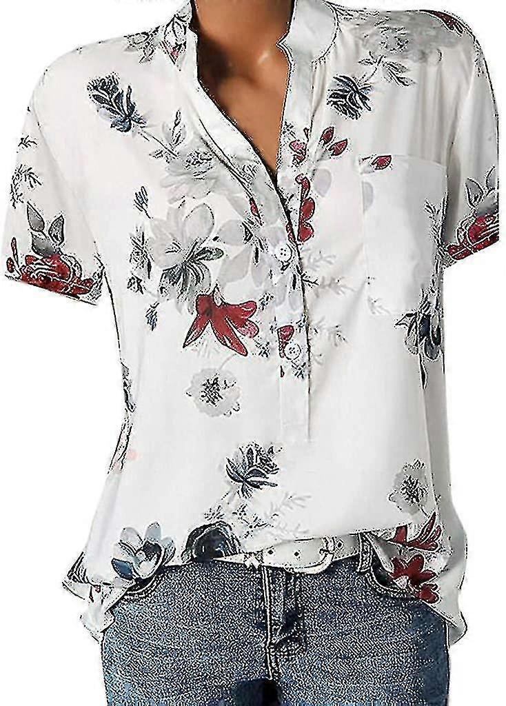 Blumen Tops für Frauen 2023 Button Down Mode Casual Lang-/Kurzarmhemden Bluse Z