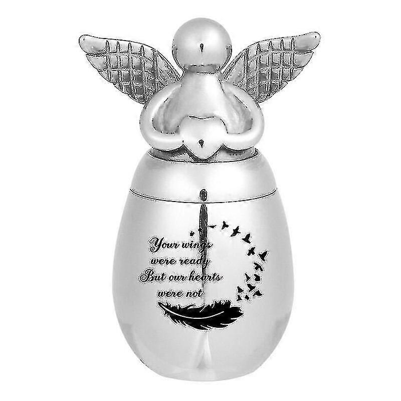 Stainless Steel Angel Wings Heart Small Urns Your Wings Were Ready Memorials Cremation Ashes Urn Keepsake-yujia