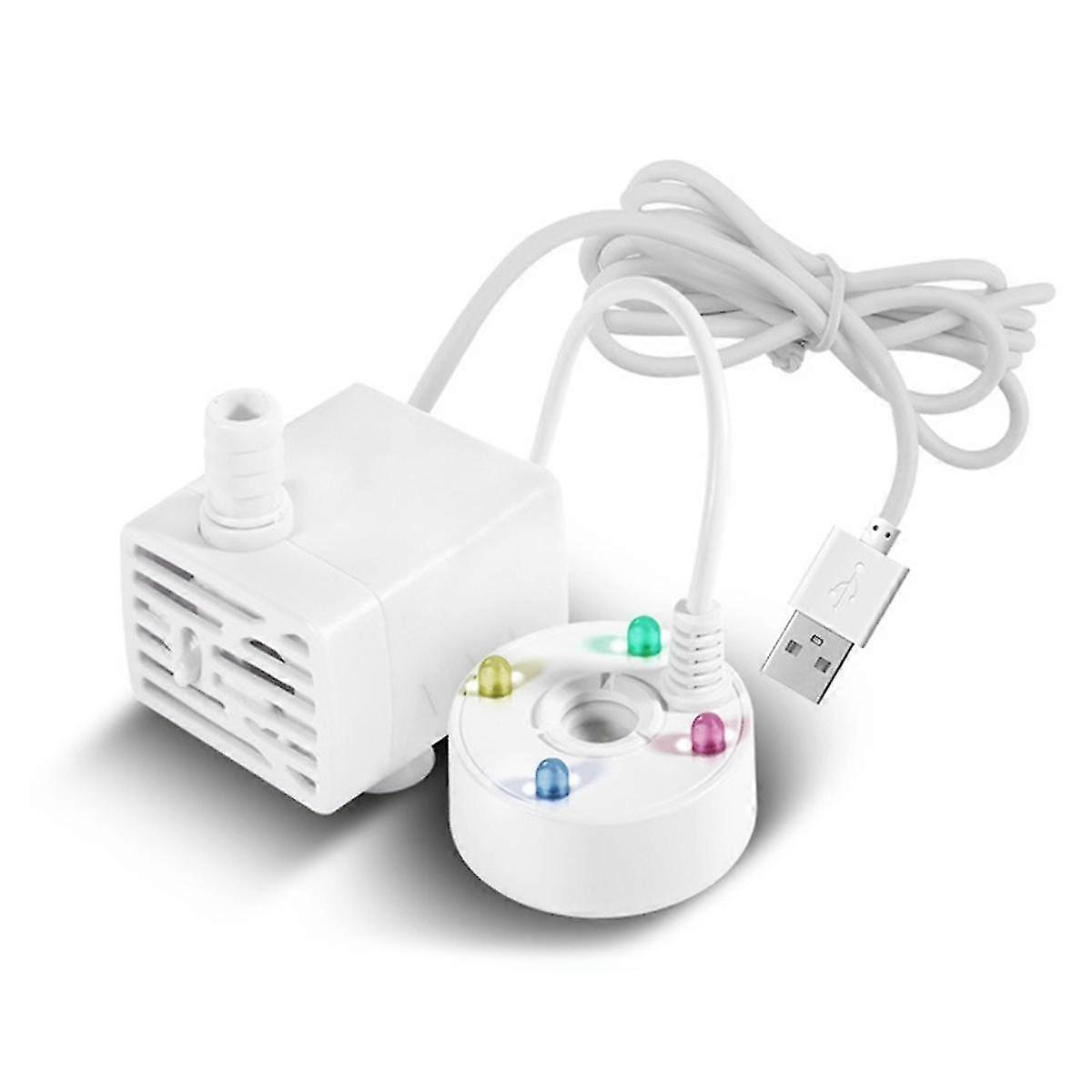 USB 5V水泵喷雾器LED灯迷你喷雾雾机，室内喷泉花园池塘水