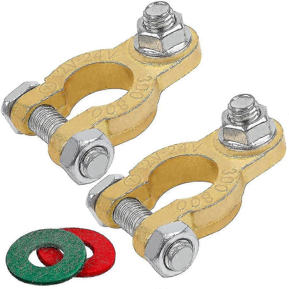 Pack Of 2 Battery Terminals, 12 V 24 V Pole Clamps Car Battery With M8 Bolts Car Battery Connector Pole Clamp Universal Connection Clamps For Car Boat