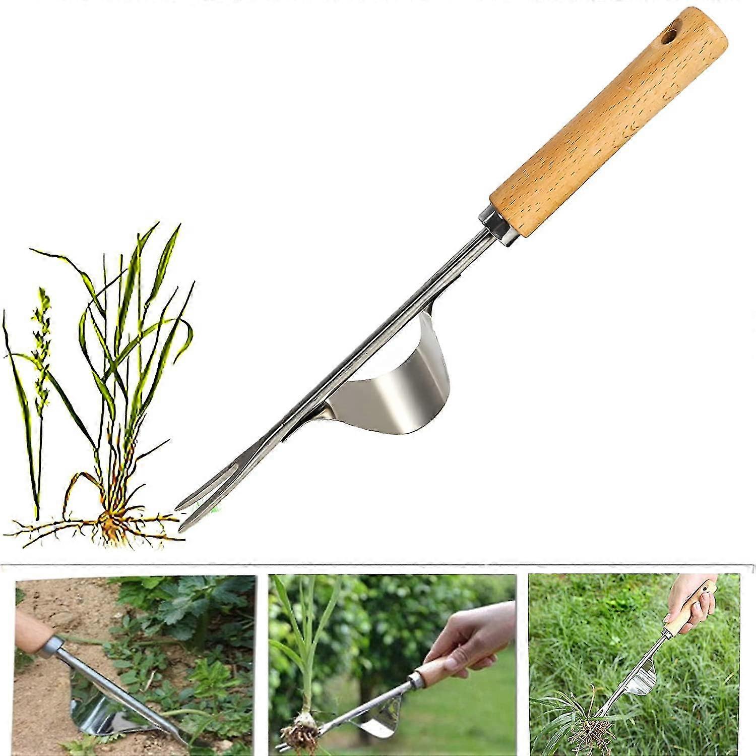 Garden Weeder Hand Tool,ergonomic Weeding Tools,stainless Steel Base - Easy Weed Removal And De