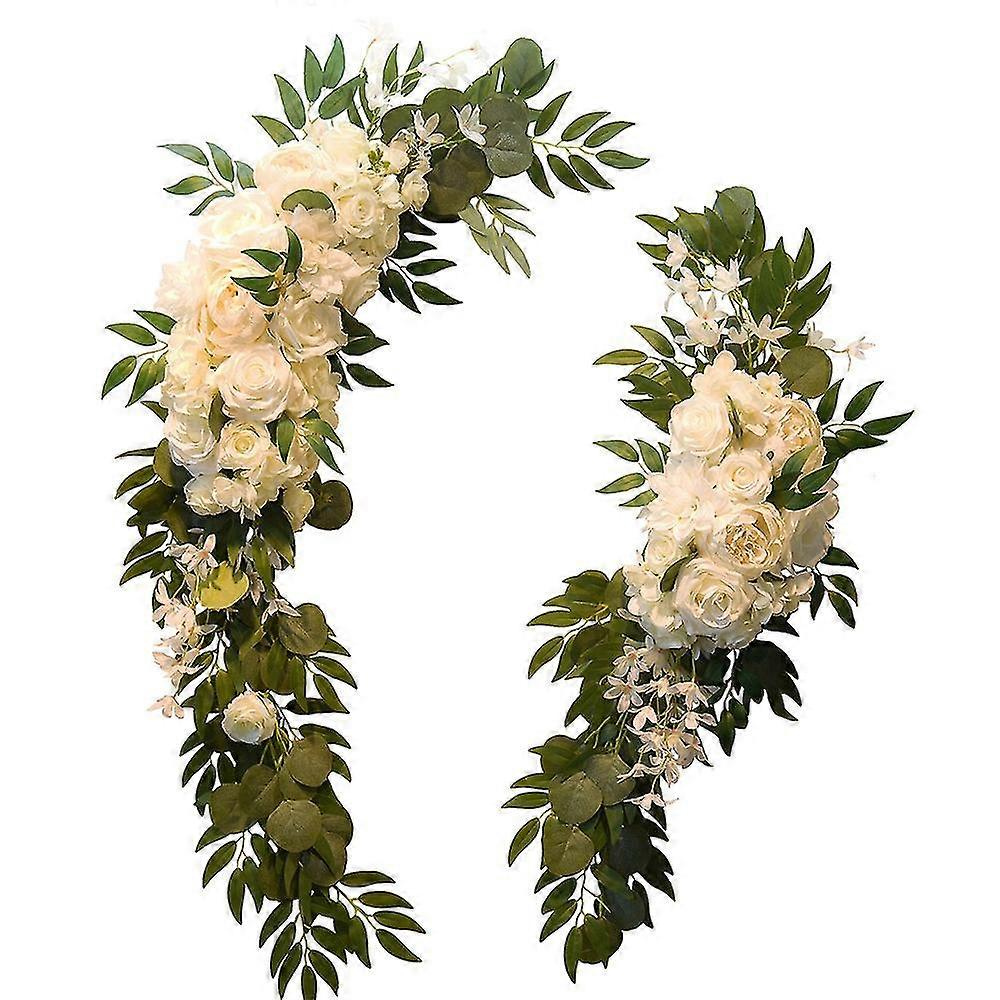 2pcs Artificial Wedding Flower Arch Backdrop Luxury Decoration B