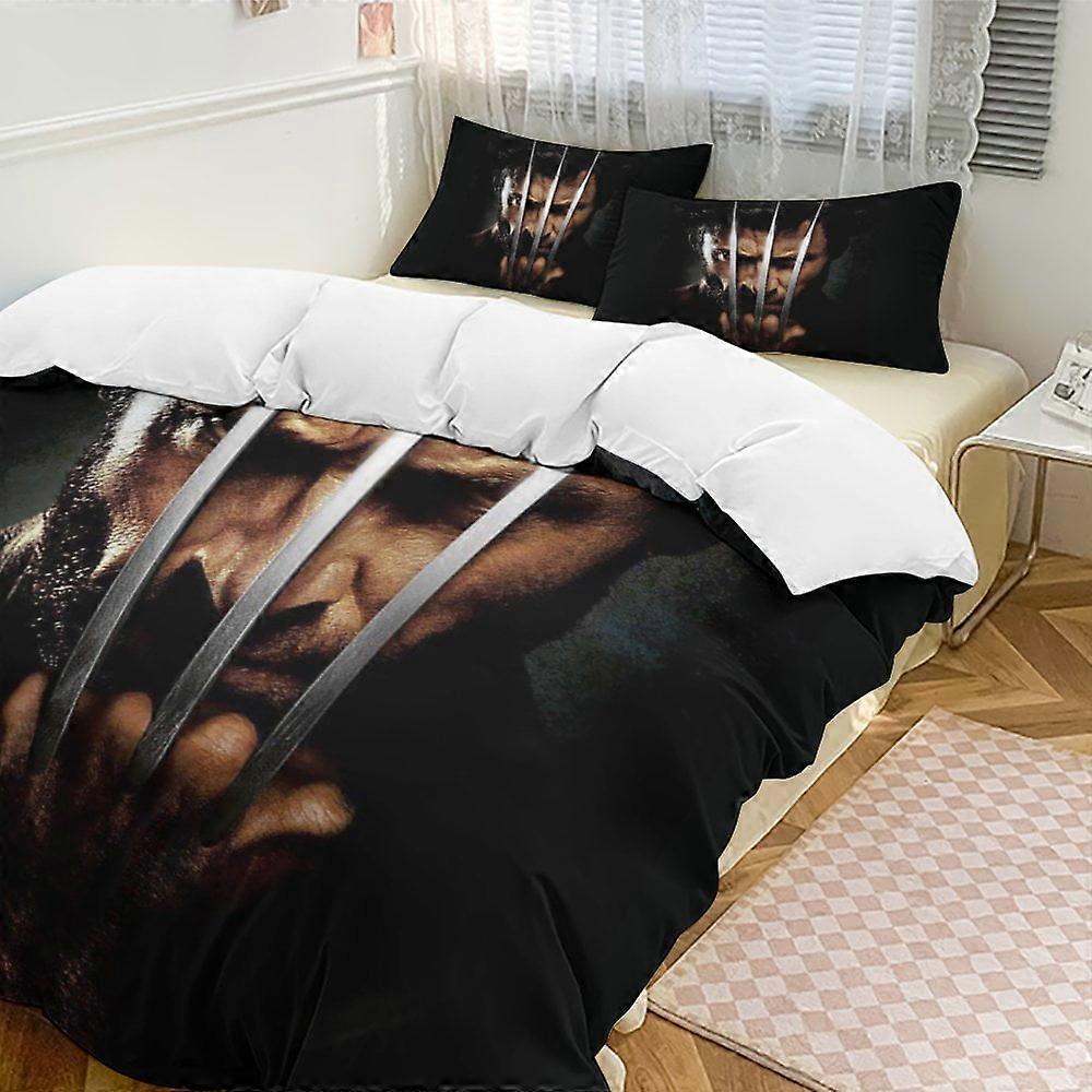 c588 Wolverine Sängkläder Täcken, 3-delat sängkläder Set Mjukt varmt sängset med 1 påslakan och 2 örngott för sovrum hela säsongen hno588