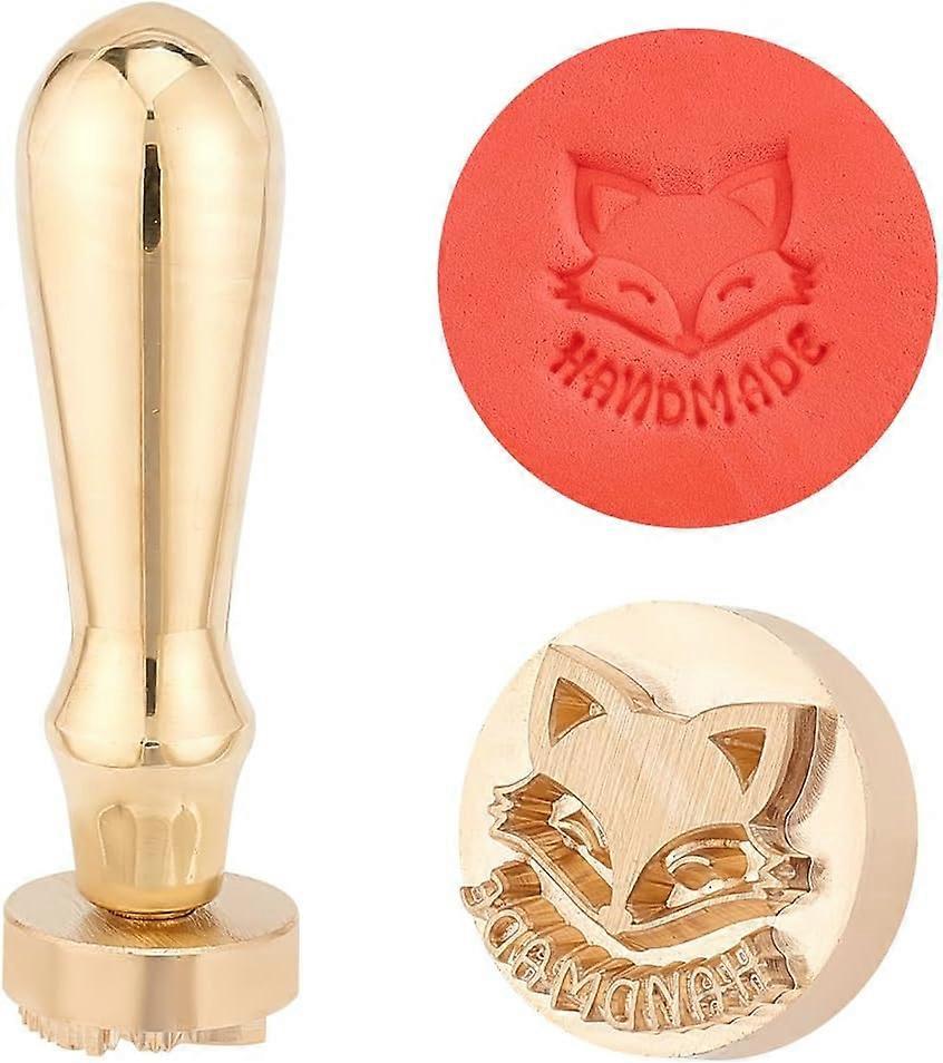 Fox Head Clay Stamp for Clay 1'' Pottery Stamps Golden Brass Pottery Tool Initial Ceramic Stamp Soap Stamp Imprints in Clay Pottery for Potters DIY Lo