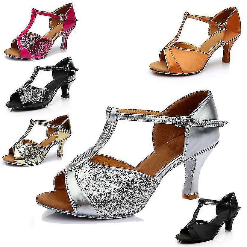 Womens Ball Dancing Shoes Latin Tango Shoes For Adult Silver C
