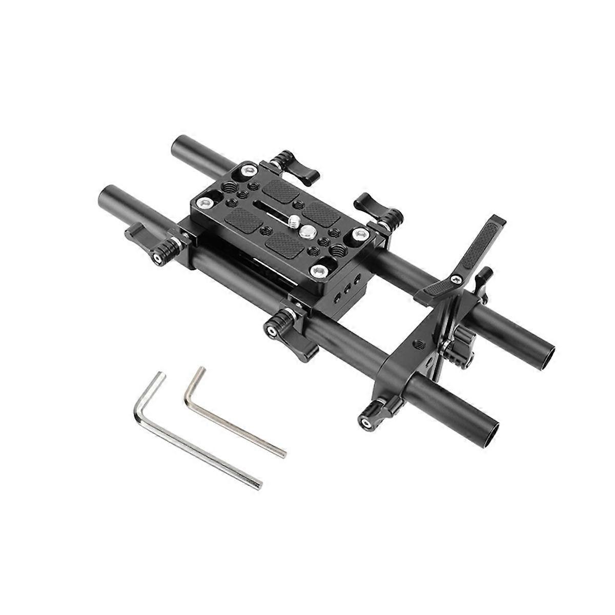 Camera Mounting Plate Pro DSLR Shoulder Mount Support Rig Tripod Mount Plate with Lens Support 15mm