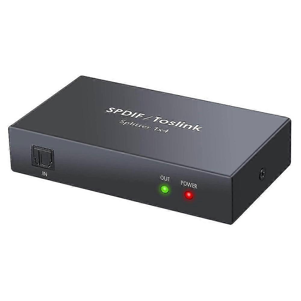 Digital Optical Audio 1x4 Splitter 1 In 4 Out Aluminum Alloy(us Plug)