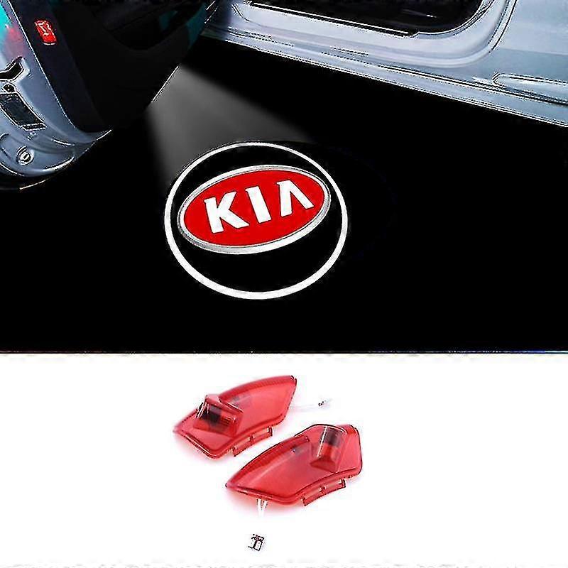 2pcs Welcome Lights For Kia K5 Sorento Cerato Led Laser Projector Light Logo Door Light Floor Lamp B Style