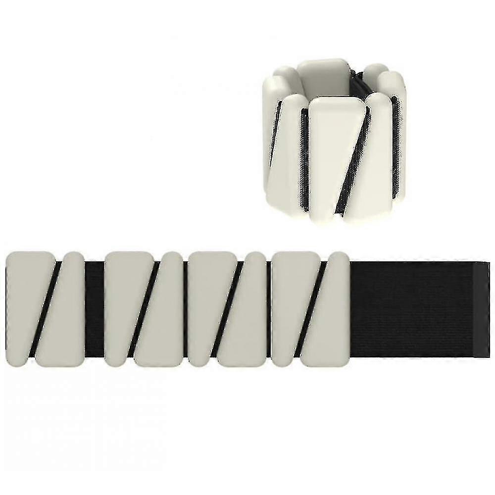 Set Of 2 (1lb Each) Adjustable Wearable Wrist & Ankle Weights(white)
