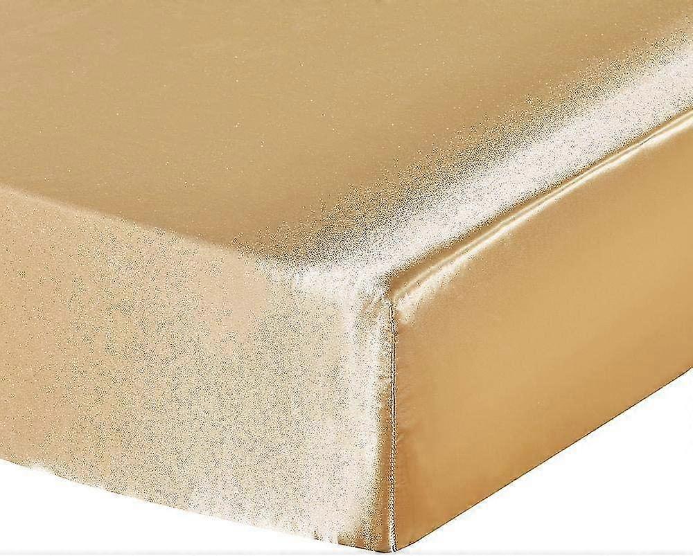 Fitted Sheet 90x190cm With 30cm Microfiber Cap, Premium Quality Bed Sheet, Gold