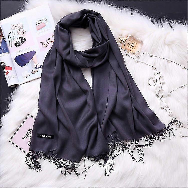 200*70cm Winter Shawls Polyester Cashmere Scarf With Tassel