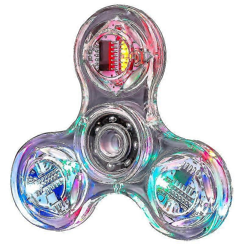 crystal luminous led light fidget spinner hand top spinners glow in dark edc stress relief toys gyroscope