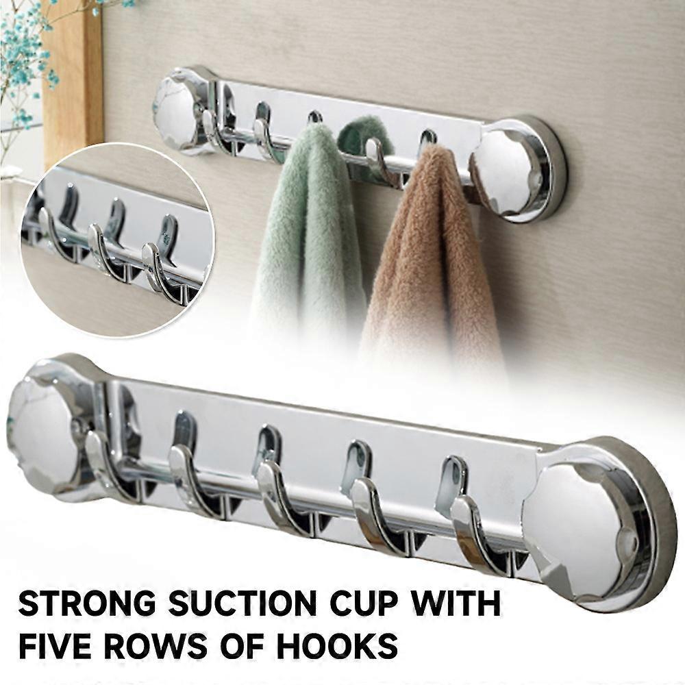 خطافات حائط الحمام متعددة الوظائف ، كوب شفط قوي خال من الحفر مثبت على الحائط قابل للإزالة رف رداء معطف منشفة حمام خطافات شماعات شريط السكك الحديدية