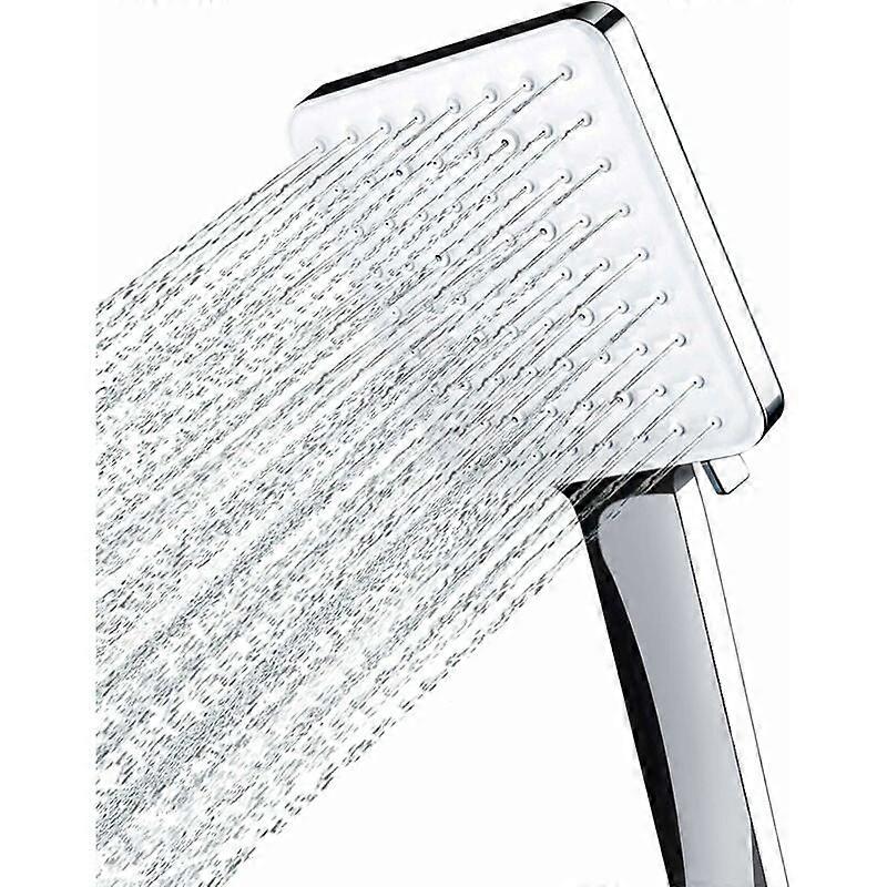 Large Square Shower Head, One Hand Control, High Pressure, with 6 Shower Modes, Chrome