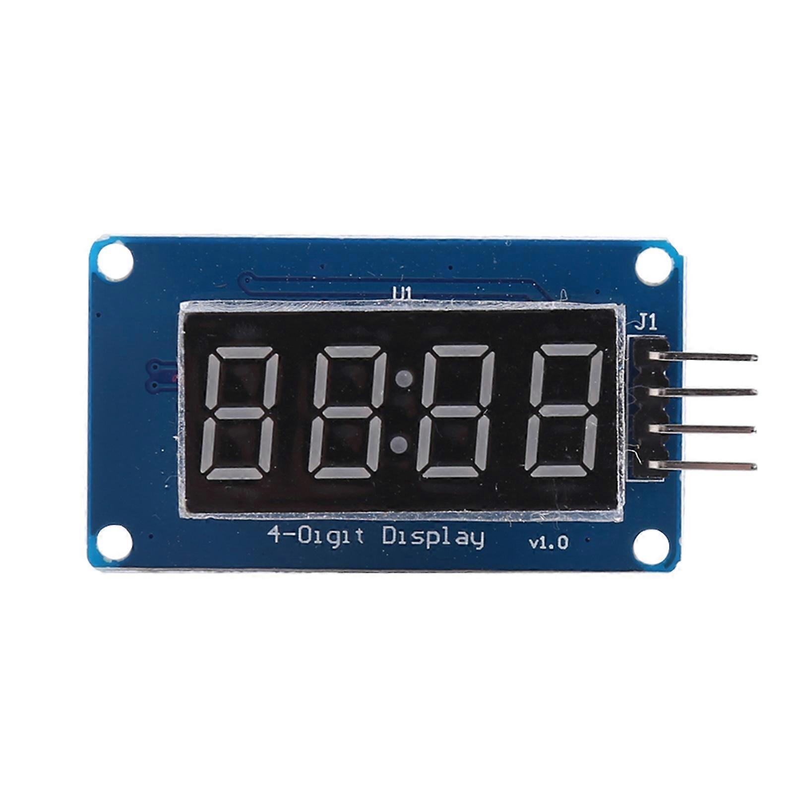Red Light LED Digital Display 4-Digit 7-segments Module Adjustable Brightness