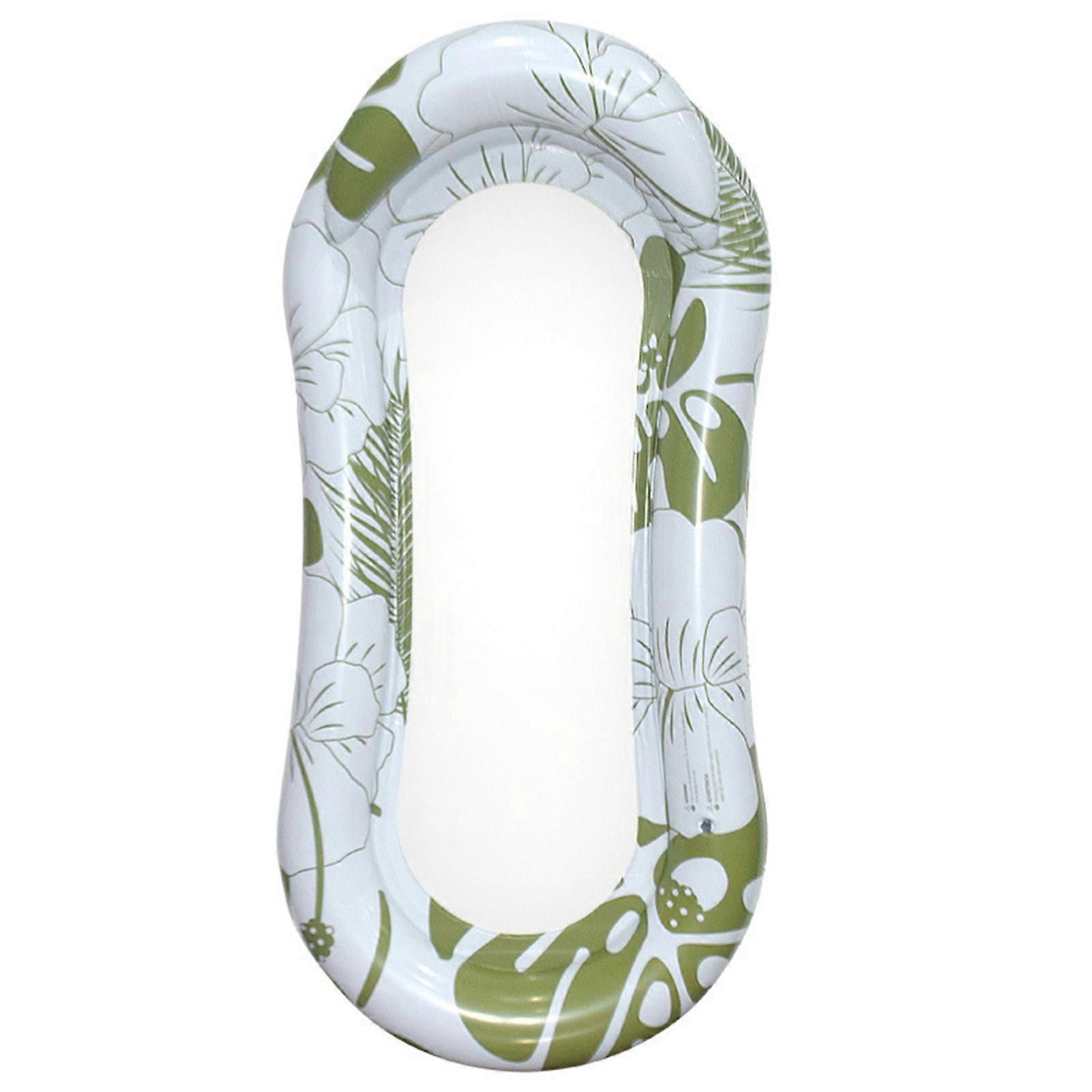 Inflatable Float Row with Net Strong Buoyancy Waterproof Printed Lounger Bed Playing Water Portable Swimming Mattress Adult Water Recliner Pool Access