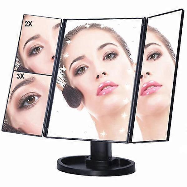 Make-up mirror with LED lighting Comfortable classic black
