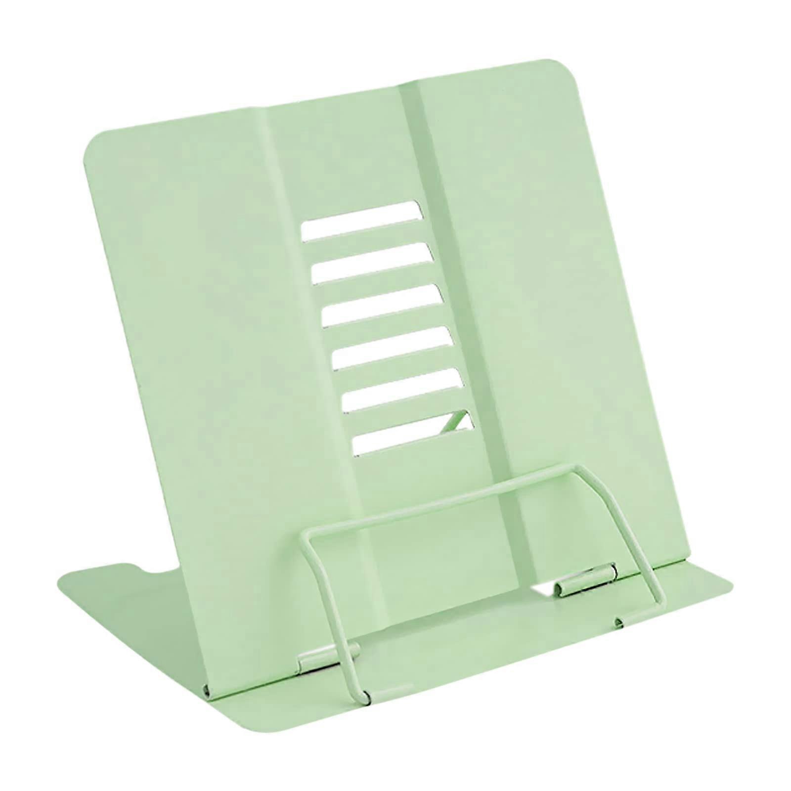 Book Stand Holder Stands for Reading, Multifunctional Metal Reading Rack, Adjustable Angle, Correct Sitting (Green)