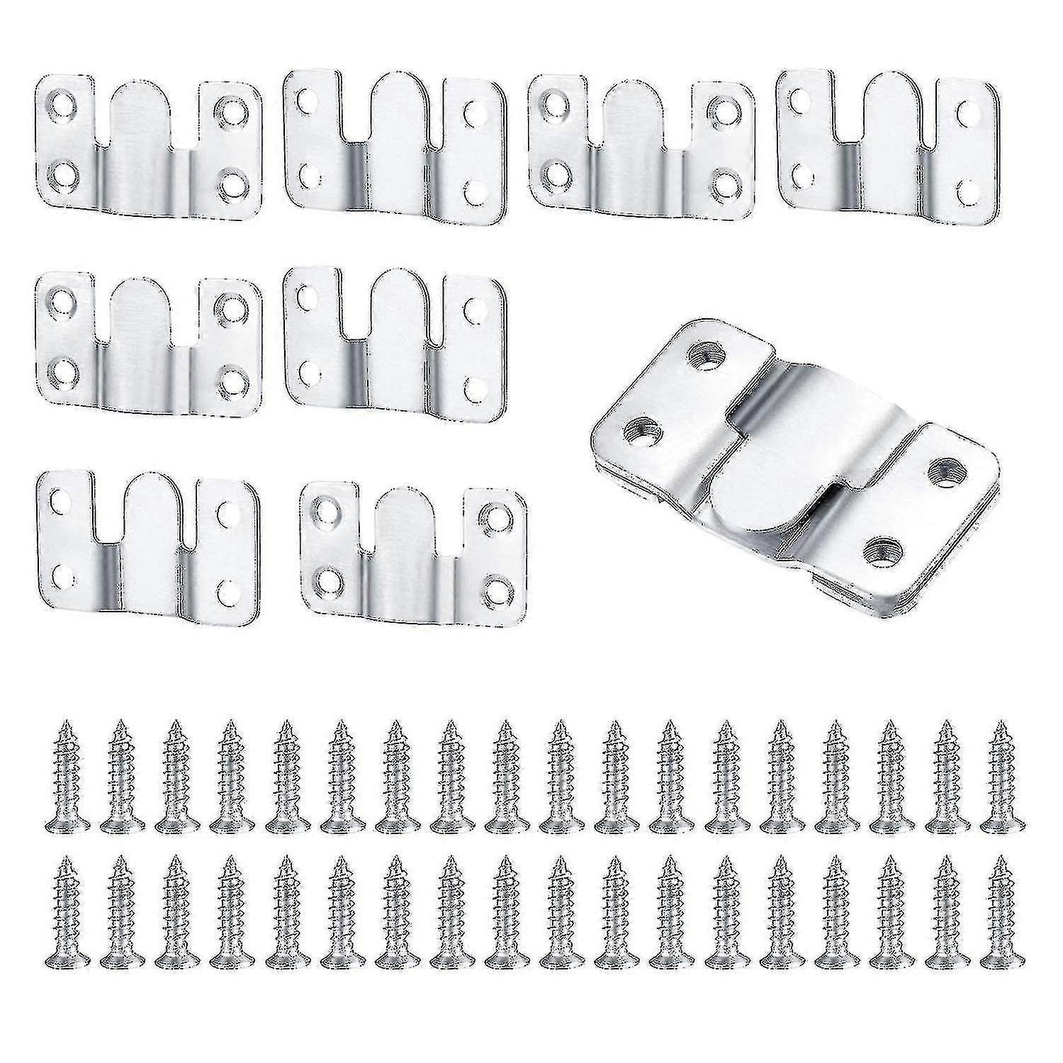 10 stk. planmonteringsbeslag til møbelforbindelse i rustfrit stål til vægmontering