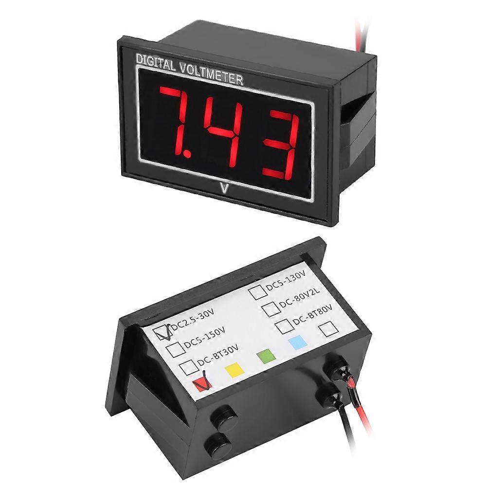 1 Stück Digitales 0,56 LED-Display Wasserdichtes Voltmeter Gleichspannungsmessgerät Panel (2,5-30 V, Rot)
