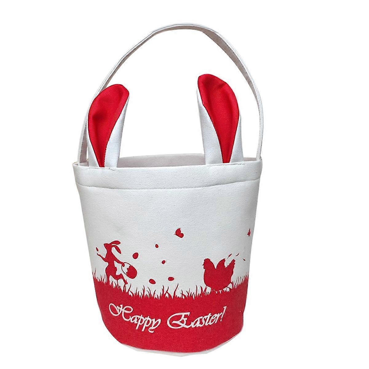 Easter Basket Storage, Empty Canvas Basket with Handles, Foldable Bucket Bags for Boys & Girls, Clo