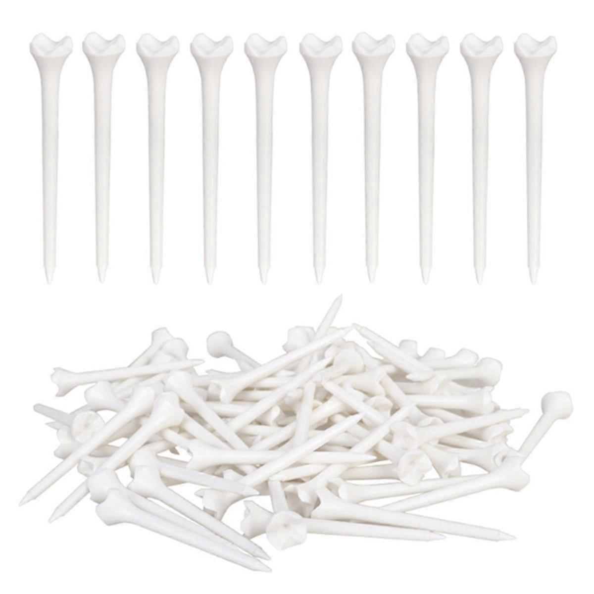 100Pcs 70 mm Professional Tee System Plastic Golf Tee Maximizes Golfers' Teeing Performance Golf Ac