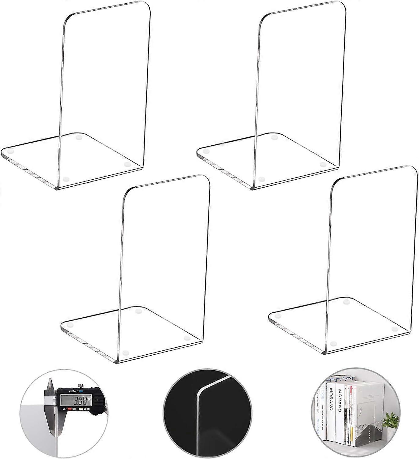 プラスチックアクリルブックエンドペアオーガナイザー本棚の装飾装飾的な寝室図書館オフィス学用品文房具ギフト(プラスチックAcrylic_2ペア)