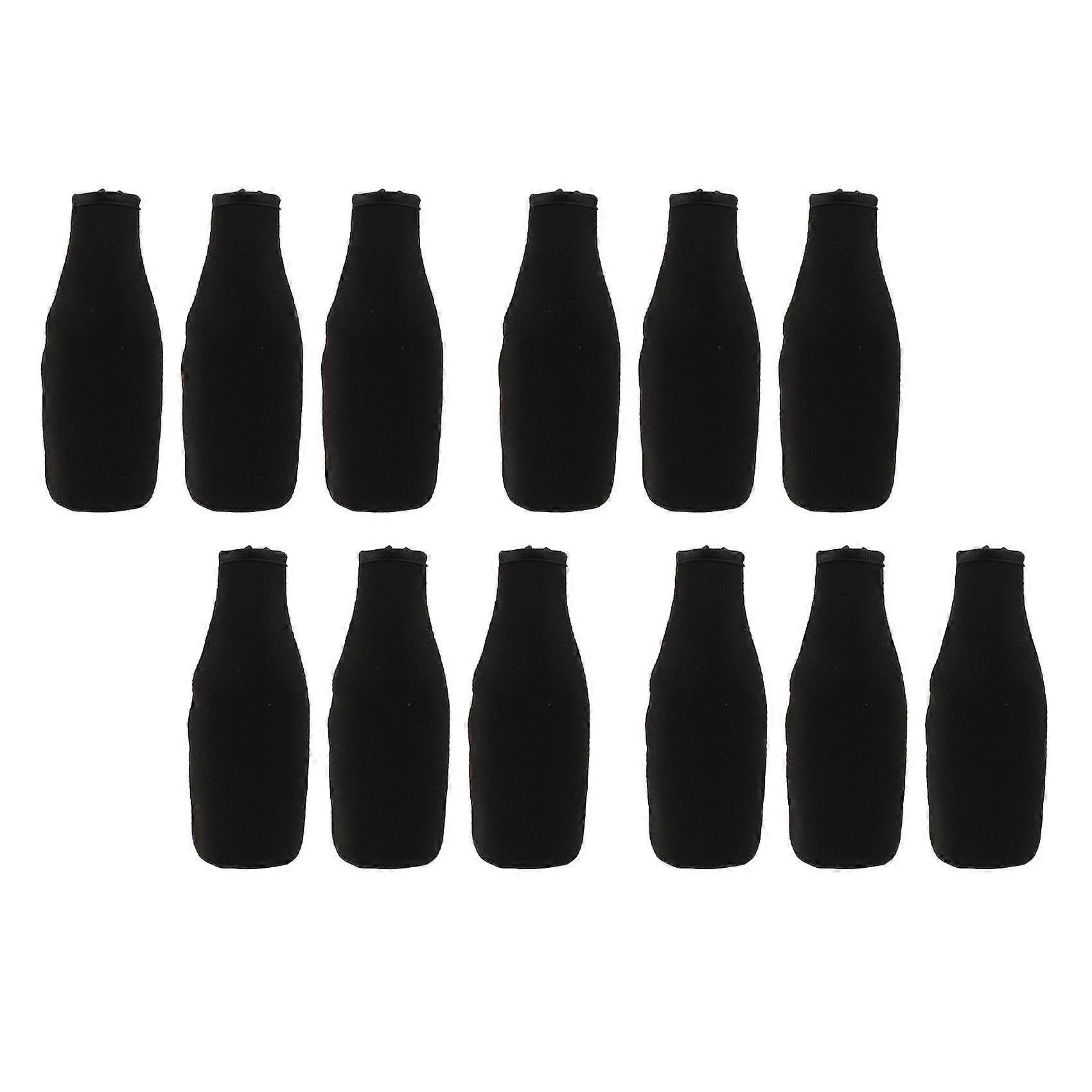 12 Pack Beer Bottle Cooler Sleeves Keep Drink Cold Zip-up Extra Thick Neoprene Insulated Sleeve Cov