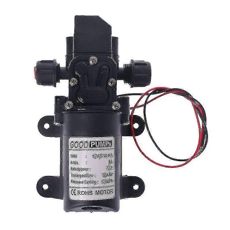 Dc 12v 130psi 6l/min מים בלחץ גבוה דיאפרגמה עצמית Priming משאבה 70w