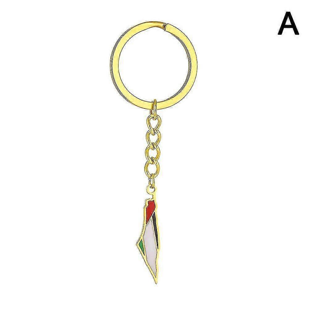 Israel Palestinian Map Flag Design Key Chain