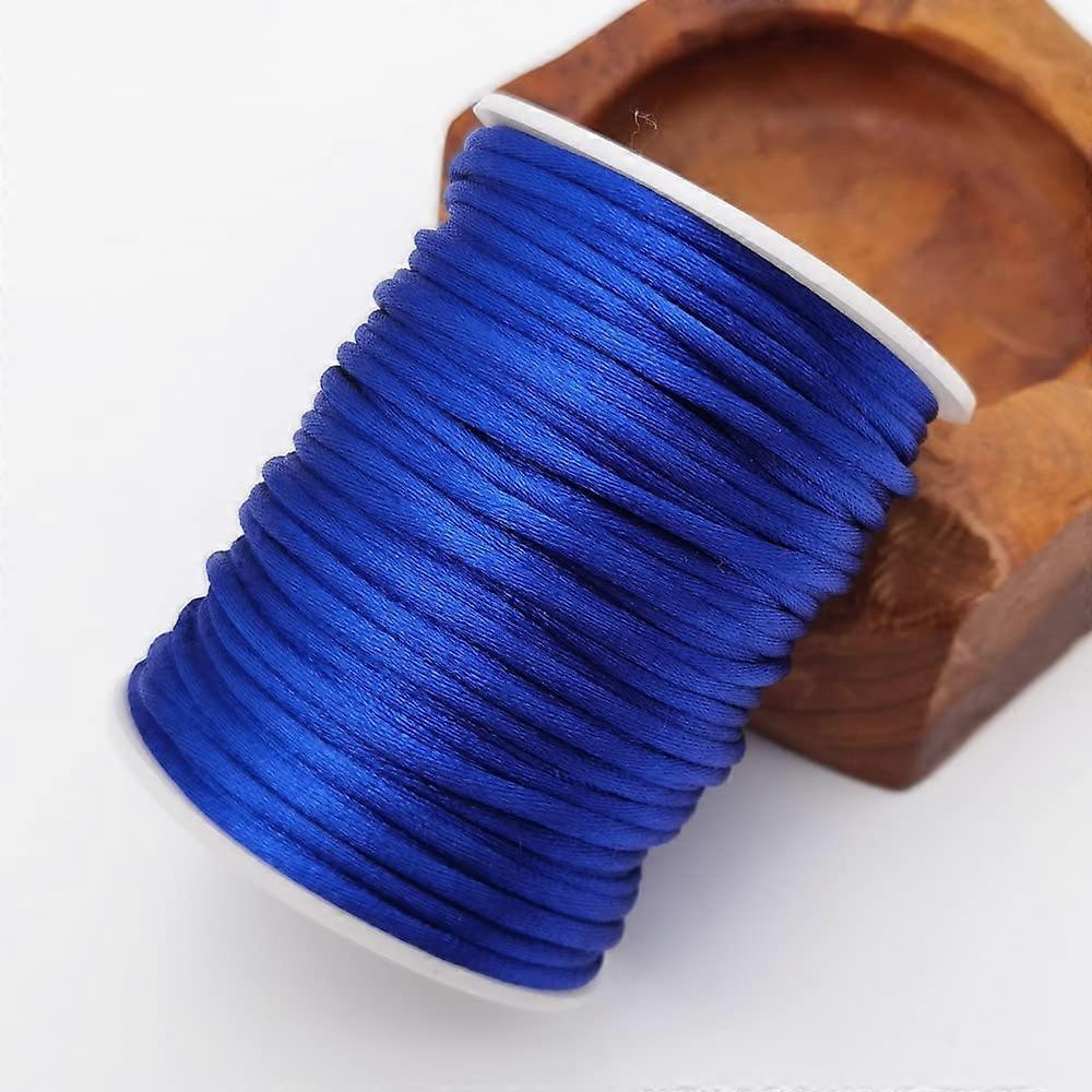 3mm Royal Blue Satin Cord Rattail Silk Cord Chinese Knot Thread for ...