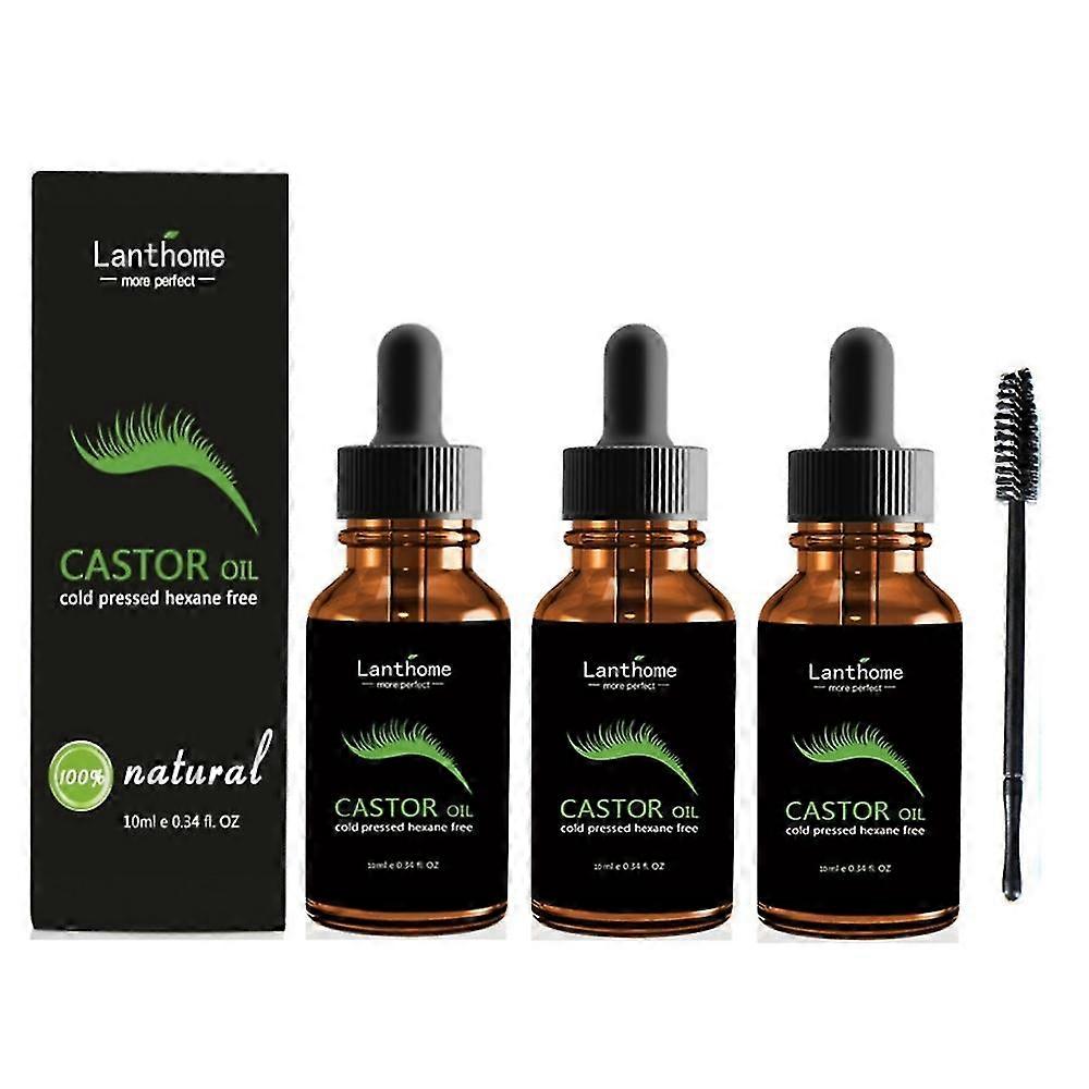 3 stuks 10 ml Snelle wimpergroei Serum Castor Oil Lifting Wimpers Wenkbrauwen Enhancer Wimperverlenging Fuller Dikkere Wimpergroei Producten