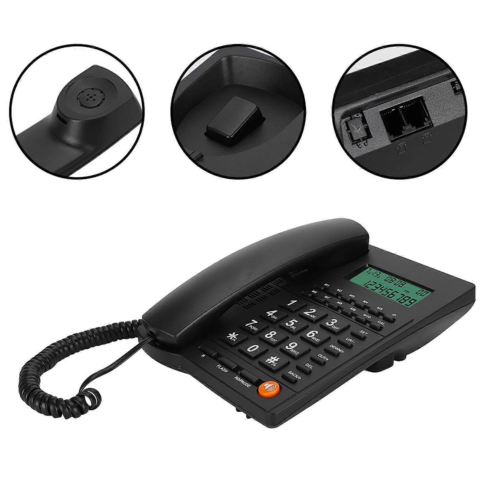 Caller ID Telephone for Home Office Hotel Restaurant Display Black