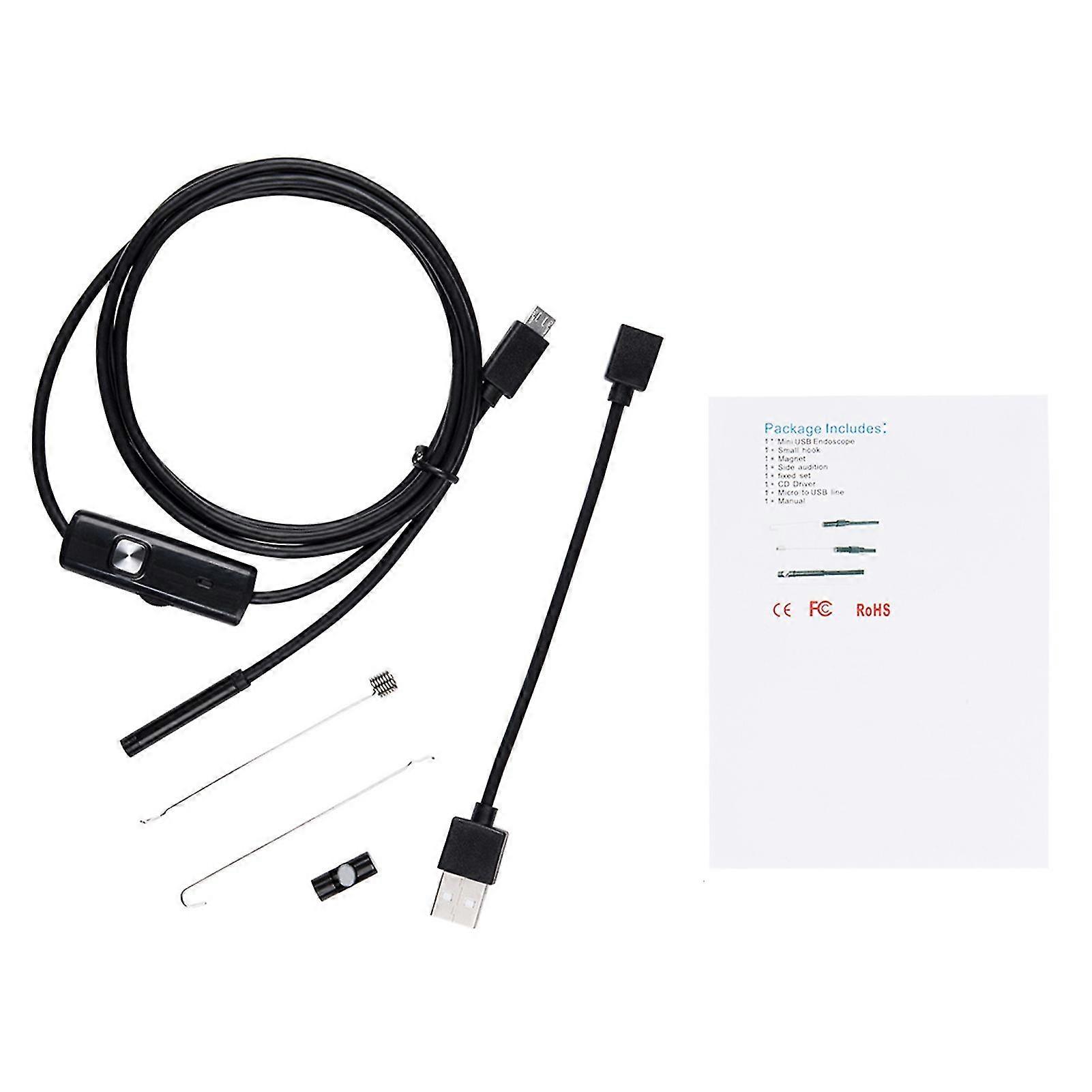 5.5mm USB Endoscope Pipe Borescope Car Mini HD Camera Industrial Fit For Android
