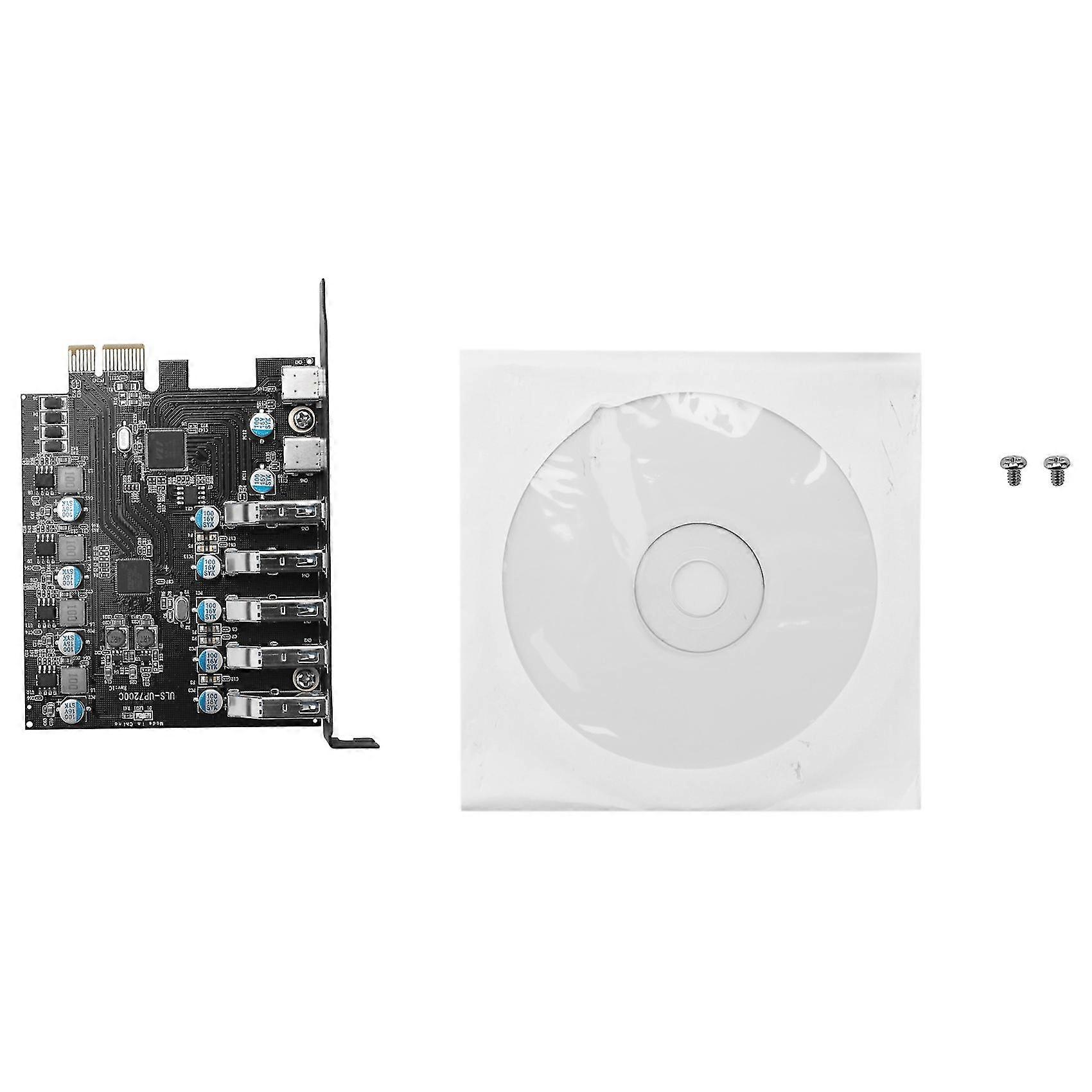 PCI-E to USB 3.0 7-Port Expansion Card, PCI USB 3.2 in Card, Internal USB3 Hub Converter for Deskto