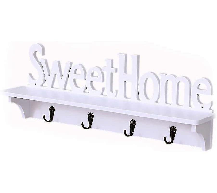 Key Rack With Shelf, Sweet Home Key Rack Key Board White Hook