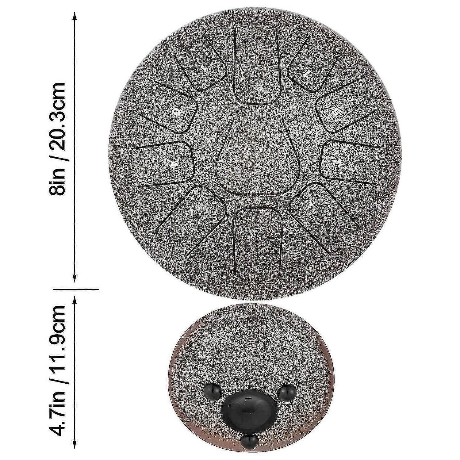 Handpan Ocelový jazyk Drum Instrument 11 Notes 8 Inch Hand Drum Chestnut