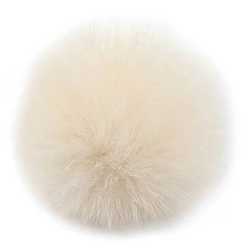 2Pcs/Set 14 Colors 8cm DIY Fluffy Pompom Ball With Elastic Loop Rainbow Solid Co