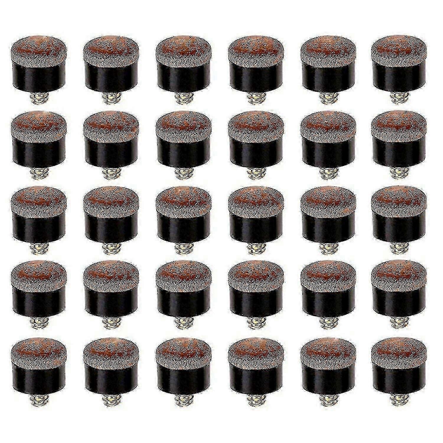 30-Pack Pool Cue Screw-In Tip 12mm Replacement Pool Cue Tips Compatível com Pool Cues e Snooker