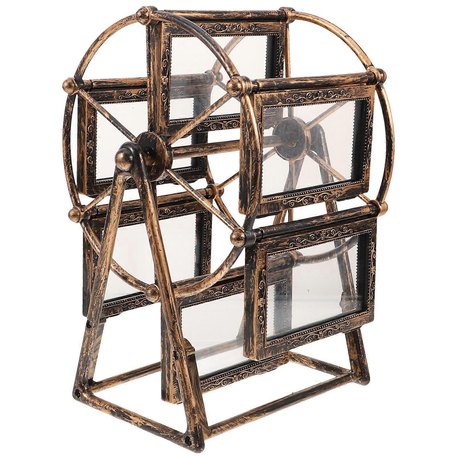 Ferris Wheel Photo Frame Retro Rotary Windmill Beautiful Picture Frame Desktop Ornament for Home (4" Without Photos)