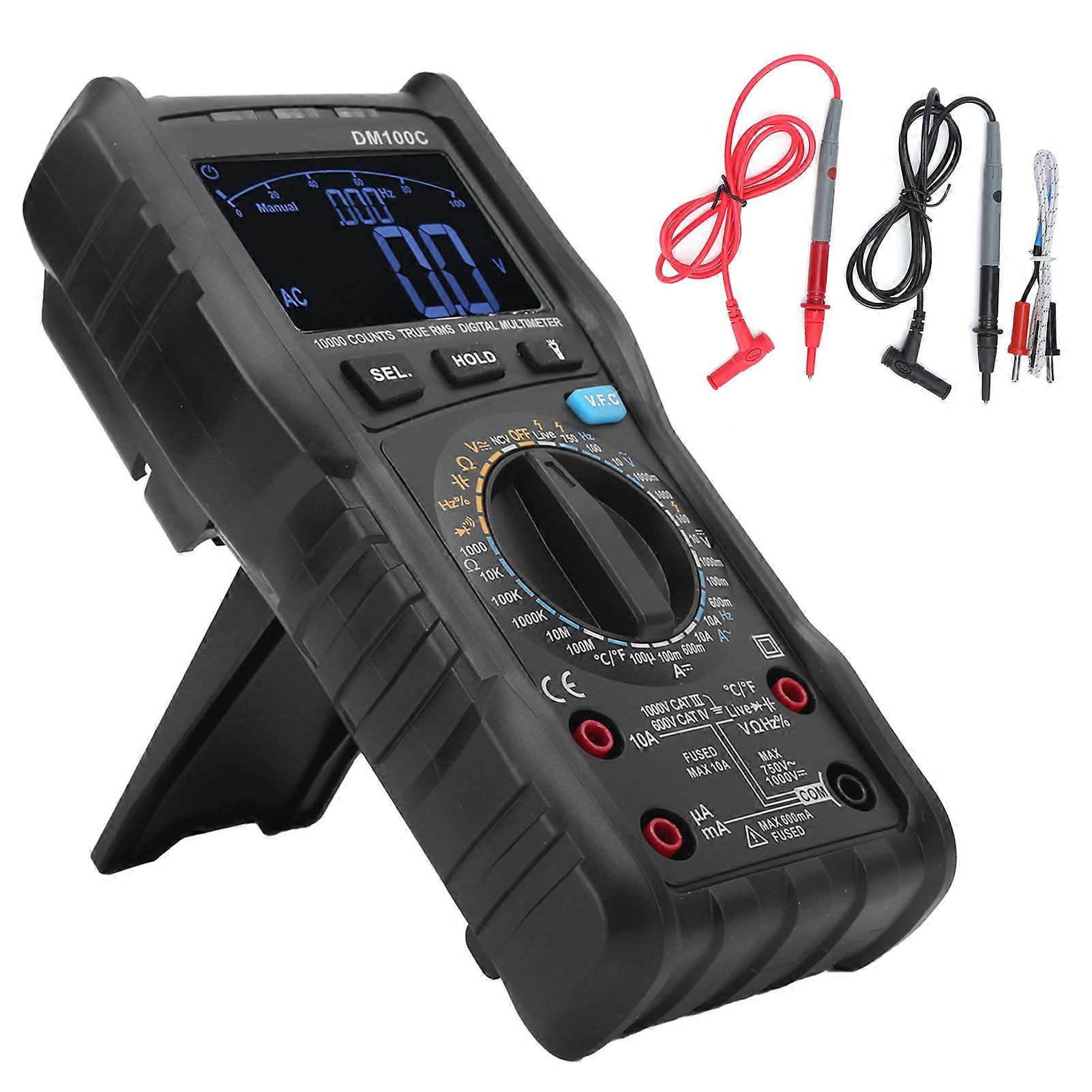 DM100C Multimeter Digital Multimeter med hög noggrannhet för elektriskt underhåll 10A / 999.9V