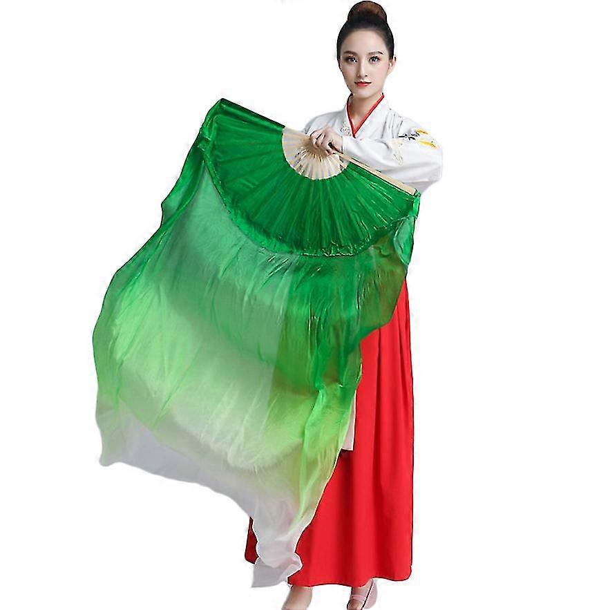 Gradient Satin Dance Fan 120/150/180cm Long Dance Fan Belly Dance Indian Dance Party Festival Performance Props