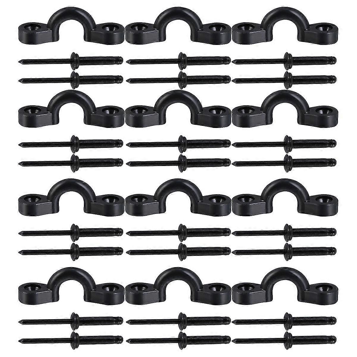 1 Set Deck Buckle C Type Buckle Black Rivet Washer Kayak Handle Hook for Kayak Yacht Home Canoe Banmo