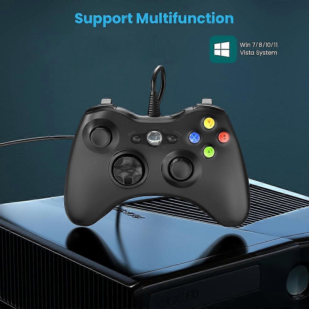 USB Wired PC Game Controller Gamepad For WinXP/Win7/Win8/Win10 Joypad For PC Windows Computer Laptop Black Game Joystick