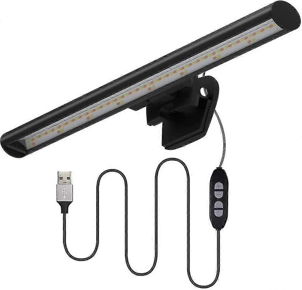LED USB Laptop Screen Light 10 Brightness 3 Lights Dimmable to Avoid Glare