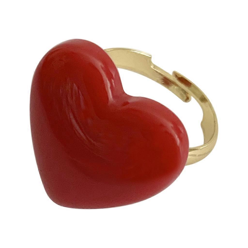Cartoon Heart/Bear Shape Ring Cute Acrylic Open Ring Statement Jewelry Gift