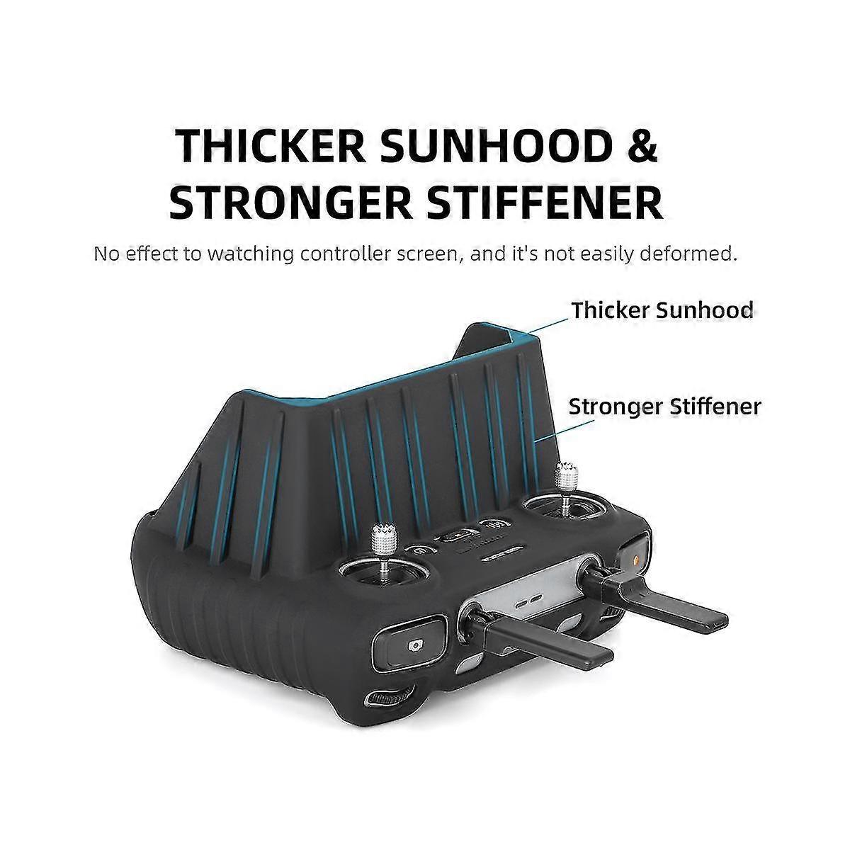 for RC 2 Remote Control Silicone Case Air 3 Drop-Proof and Scratch-Proof Protective Case without Cover, Black