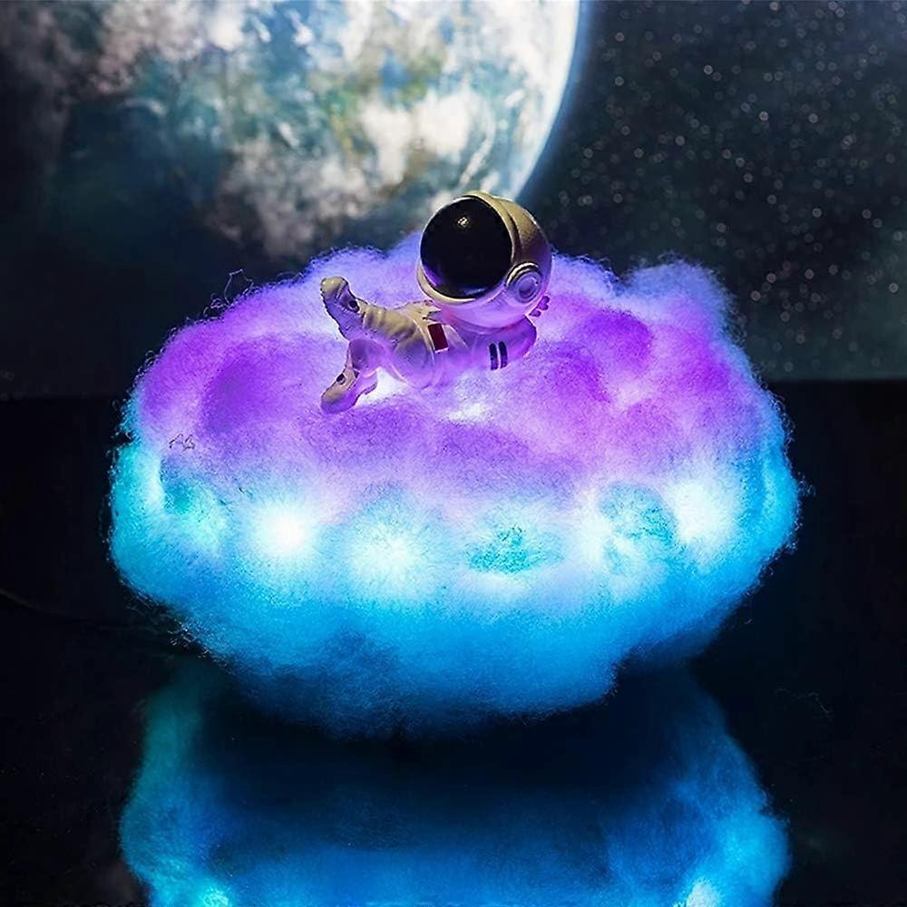 LED Cloud Light Colorful Cloud Astronaut Light Colorful Cloud Light with Rainbow Effect Creative Gif