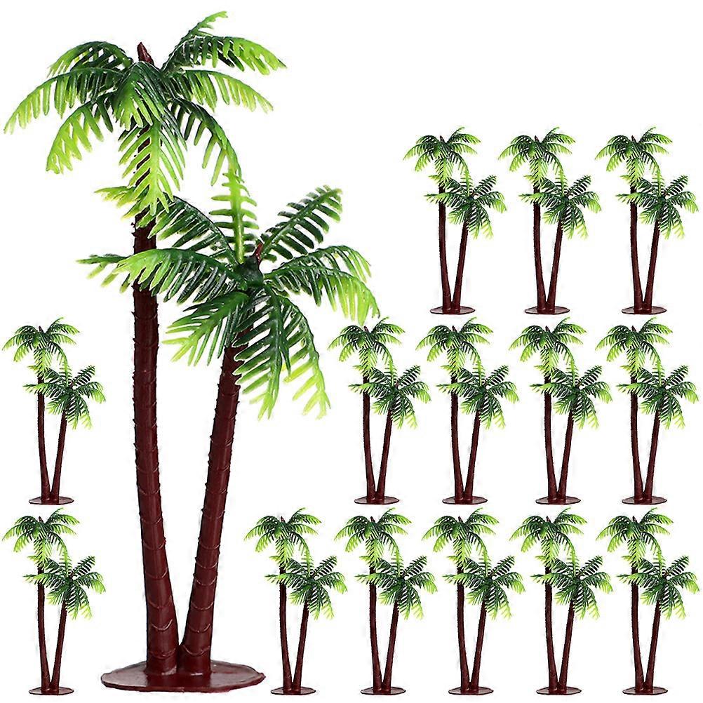 40pcs Mini Simulation Coconuts Tree Model Fake Coconuts Tree Props Small Coconuts Tree Decoration