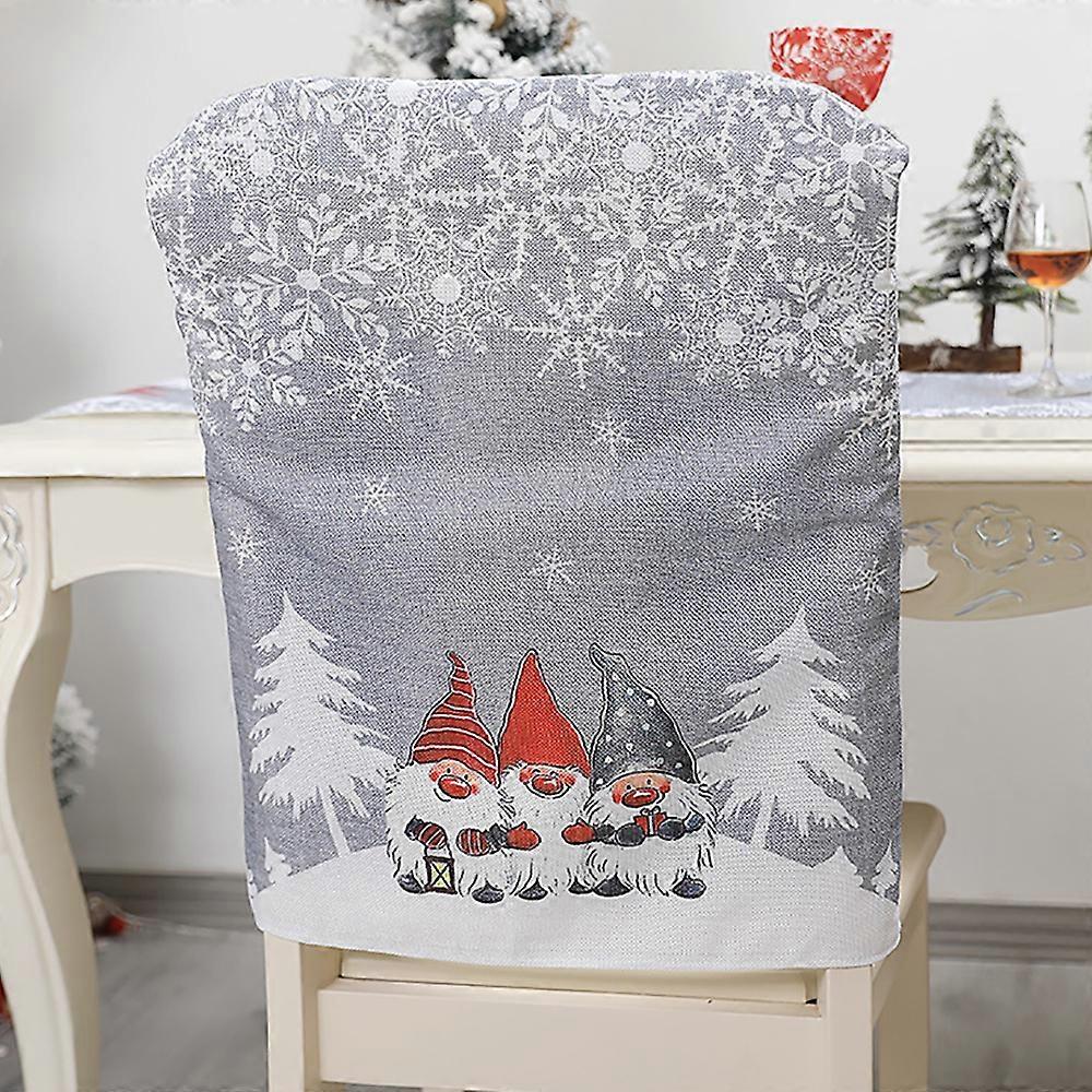 Christmas Dining Chair Covers Xmas Snowflake Santa Stretch Seat Protector Banquet Party Decoration